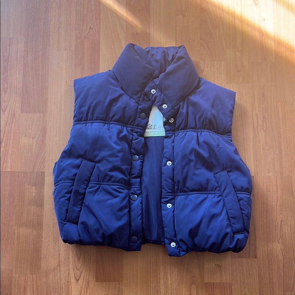 H&M Blue Quilted Puffer Vest